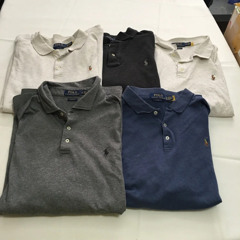 Lot of 5 Polo Ralph Lauren Polo Shirts Men XL Multicolor Classic Fit Preppy